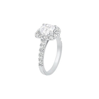 The Halo Cushion Moissanite Ring