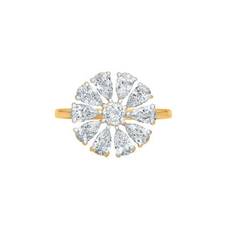 Pear Flower Shape Moissanite Ring