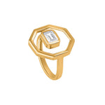 Geometric Bold Radiant Moissanite Ring