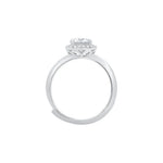 Serene Grace Cushion Halo Moissanite Silver Ring