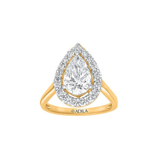 The Halo Pear Shape Moissanite Ring