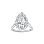 The Halo Pear Shape Moissanite Ring