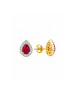 Scarlet Pop Halo Stud Earrings
