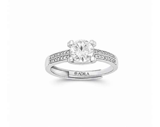 Amaira Double Row Solitaire Moissanite Ring