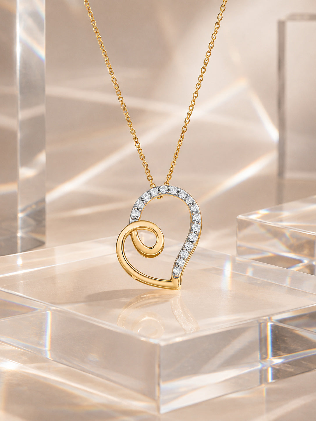 Swirl 0.30carat Moissanite Silver Pendant