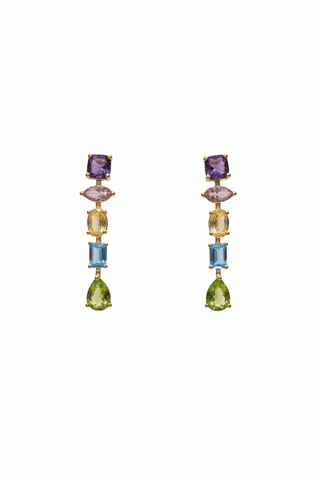 Gelato Glow Silver Multi Colour Earrings | Silver & Gemstone Jewelry