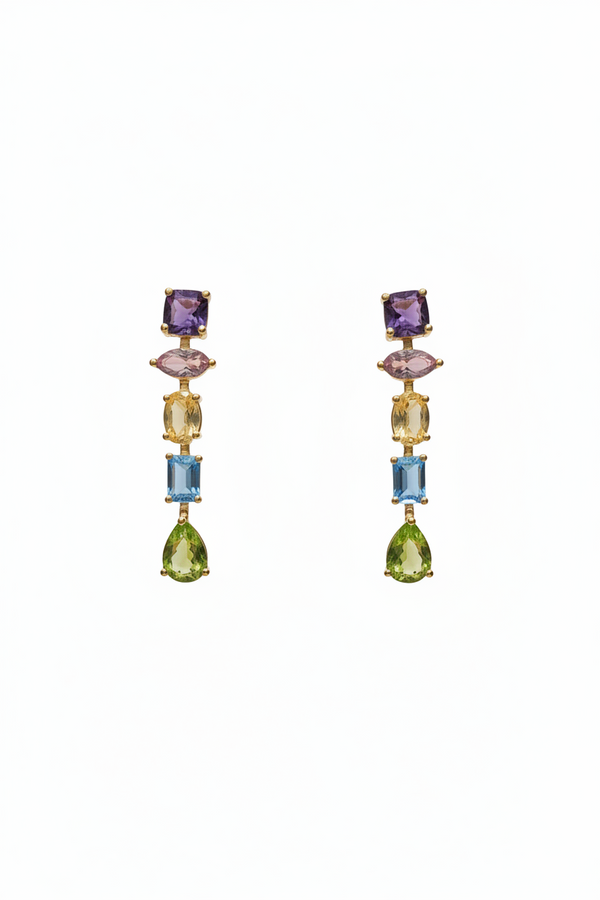 Gelato Glow Silver Multi Colour Earrings