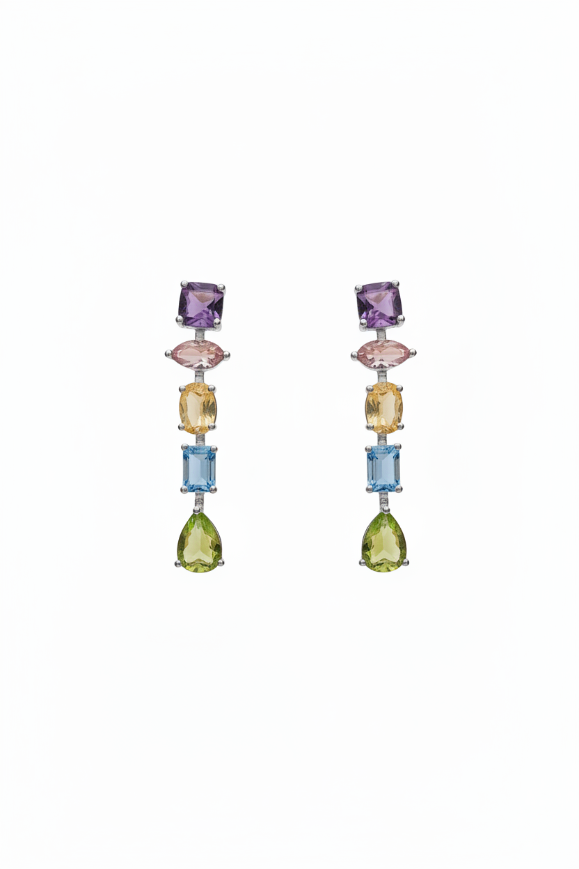 Gelato Glow Silver Multi Colour Earrings