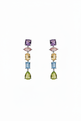 Gelato Glow Silver Multi Colour Earrings