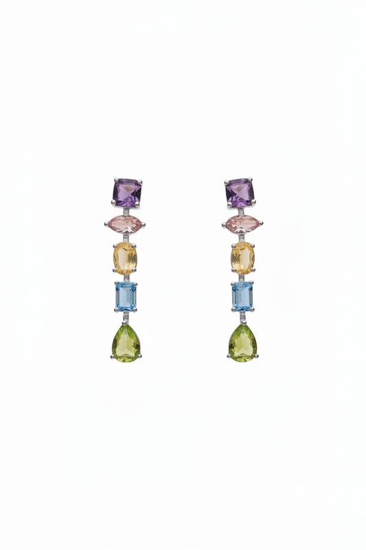 Gelato Glow Silver Multi Colour Earrings