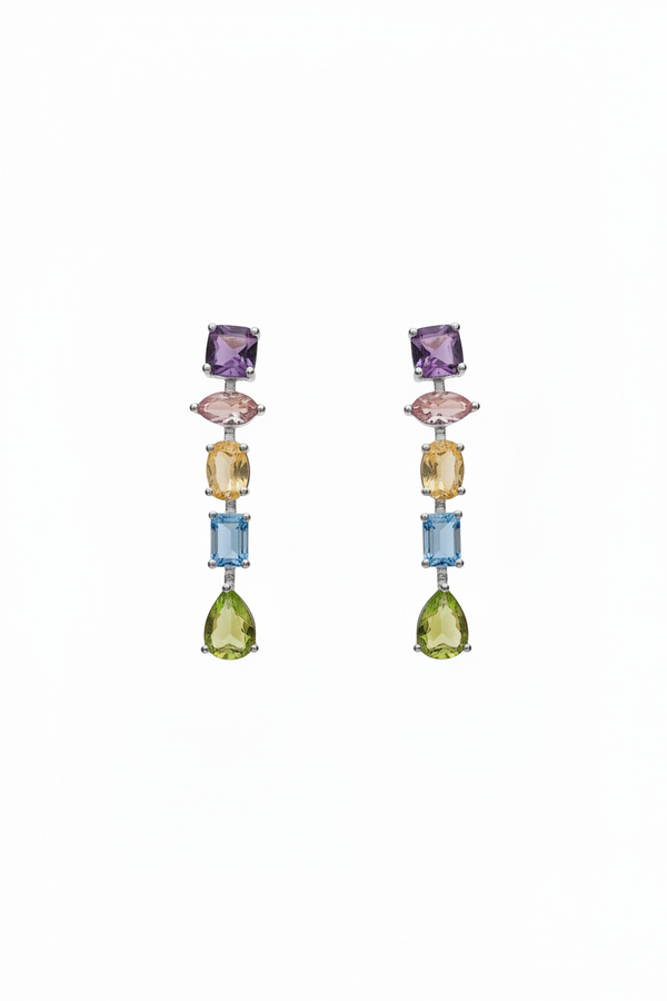 Gelato Glow Silver Multi Colour Earrings