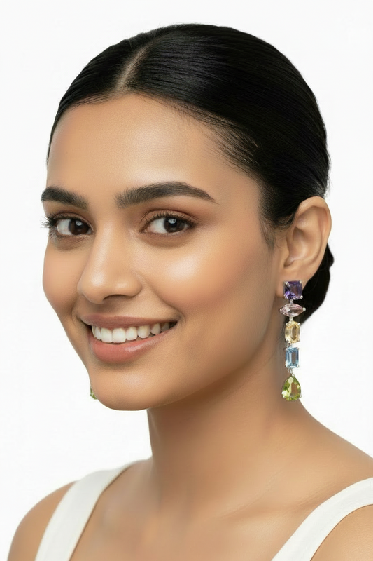 Gelato Glow Silver Multi Colour Earrings