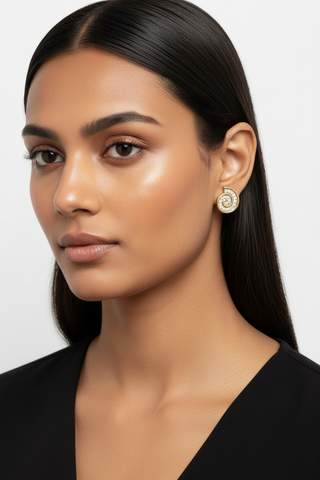 Nerina Shell Silver Moissanite Earrings| Everyday Jewelry – Adila