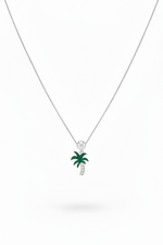 Palmtree Slider Charm Silver Moissanite
