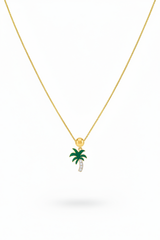 Palmtree Slider Charm Silver Moissanite