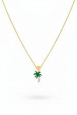 Palmtree Slider Charm Silver Moissanite