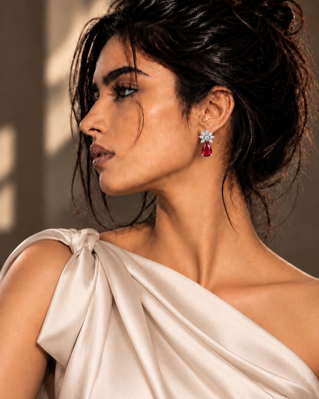 Noor Red Drop Earrings
