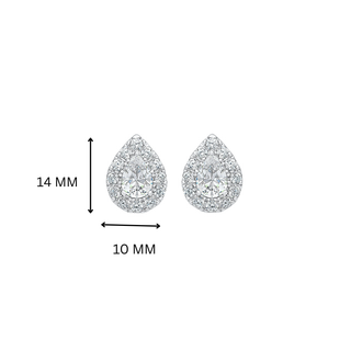 Eira Pear Halo Stud Earrings