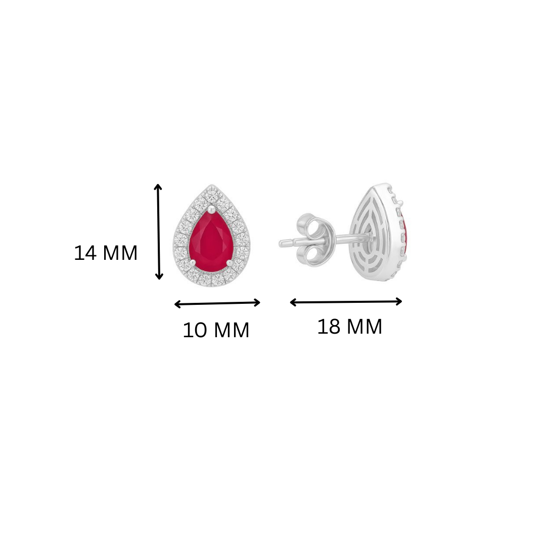 Scarlet Pop Halo Stud Earrings