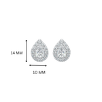 Eira Pear Halo Stud Earrings