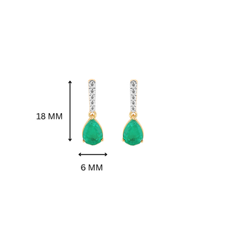 Emerald Fizz Green Gemstone Silver Drop Earrings