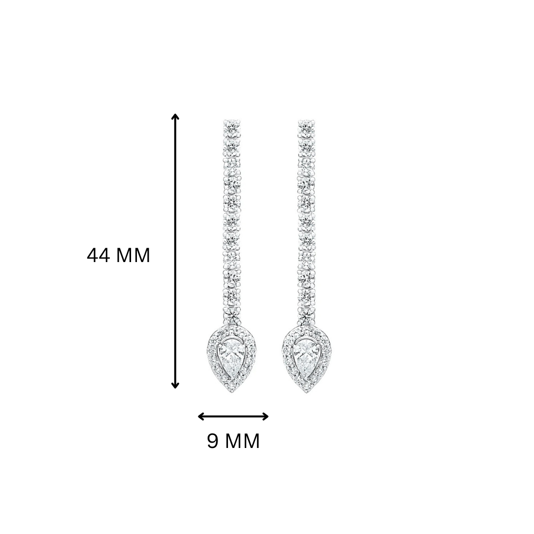 Mira Pear Drop Moissanite Earrings