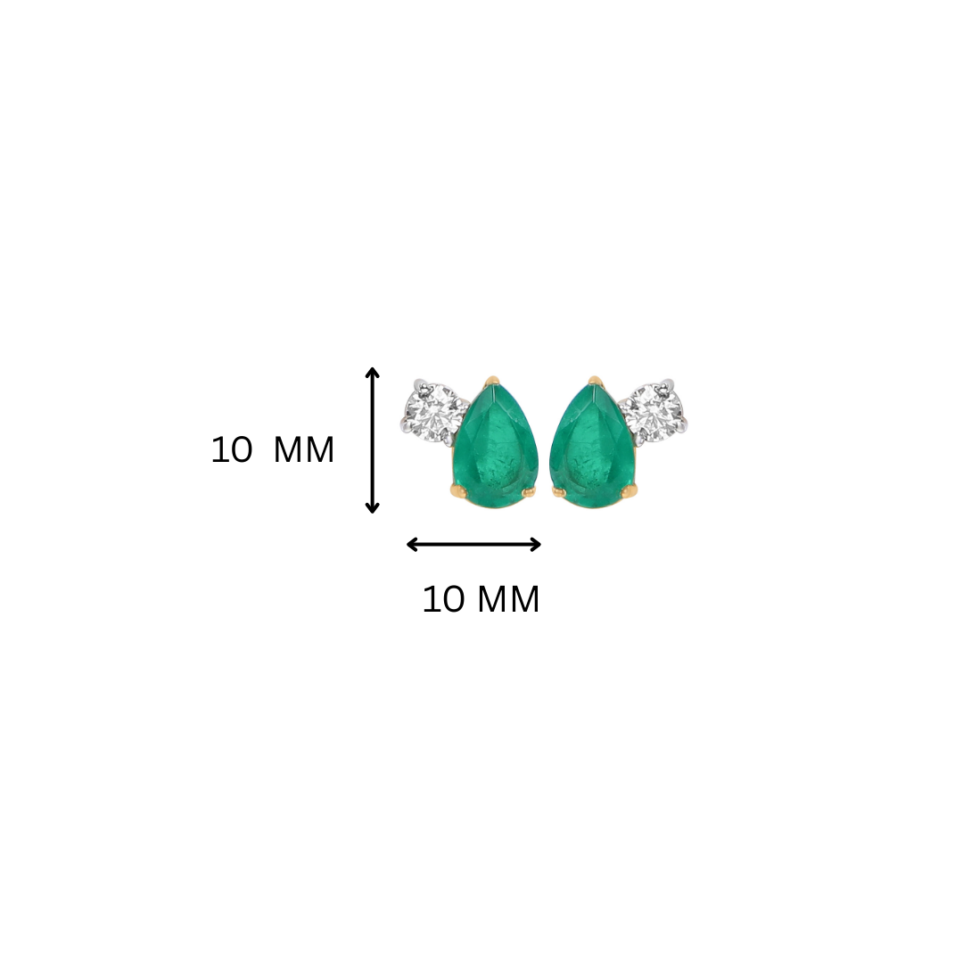 Paan Pop Moissanite & Emerald Drop Silver Earrings