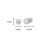Gia 4.00ct Round Moissanite Silver Stud Earrings