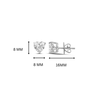 Kia Heart 2.00ct Moissanite Stud Earrings
