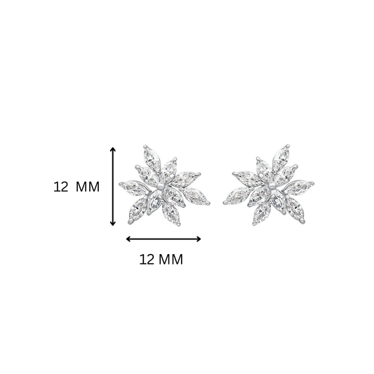 Lyra Marquise Flower Moissanite Earrings