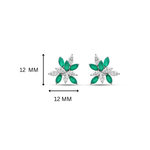 Emerald Pop Flower Moissanite Earrings
