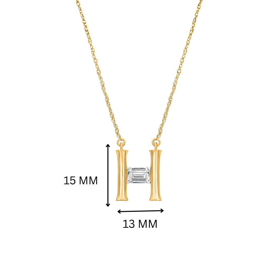Hailey Initial 'H' Moissanite Necklace
