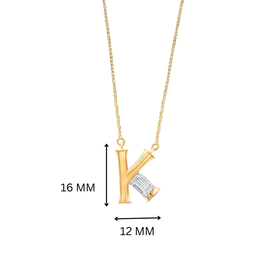 Kaira Initial 'K' Moissanite Necklace