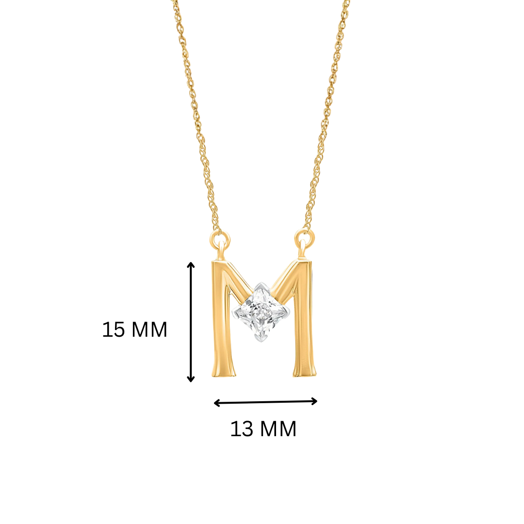 Myra Initial 'M' Moissanite Necklace