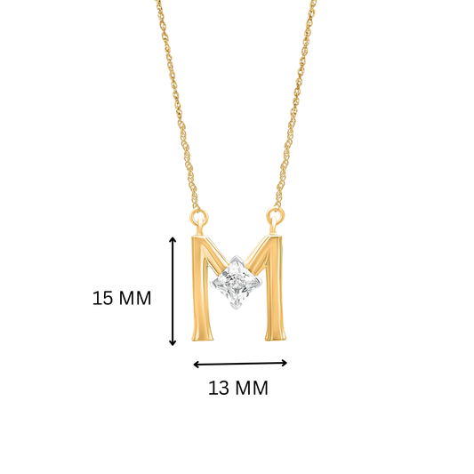 Myra Initial 'M' Moissanite Necklace