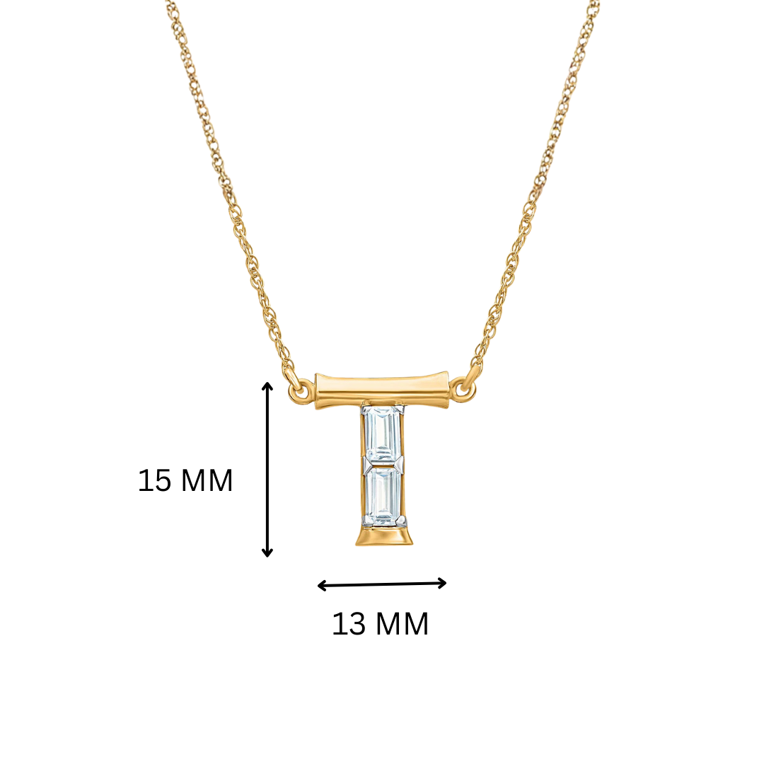 Tanya Initial 'T' Moissanite Necklace