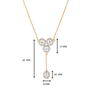 Nova Lariat Halo Drop Moissanite Silver Necklace