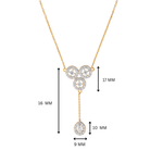 Nova Lariat Halo Drop Moissanite Silver Necklace