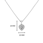 Amora Heart Halo Moissanite Silver Pendant