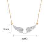 Angel Wings Silver Moissanite Necklace
