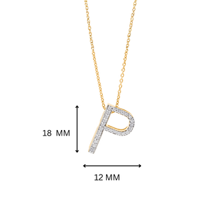 Classic P Moissanite Initial Pendant