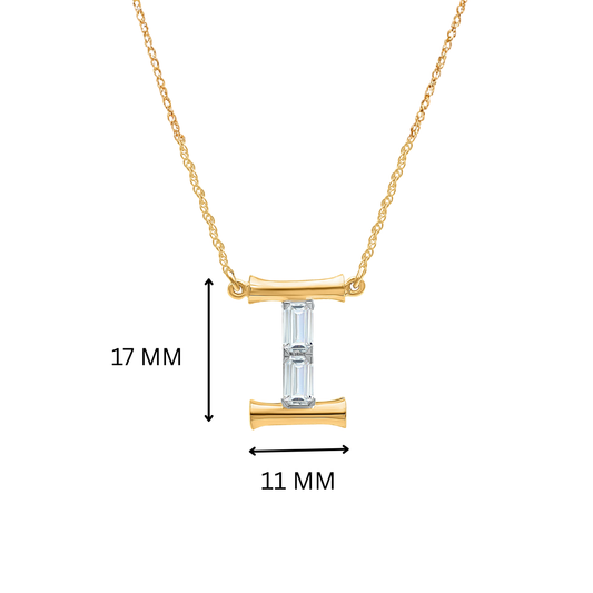 Isha Initial 'I' Moissanite Necklace