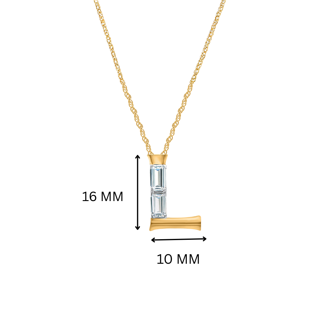 Lara Initial 'L' Moissanite Necklace