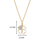 Aahana Clover Moissanite & White Enamel Silver Necklace