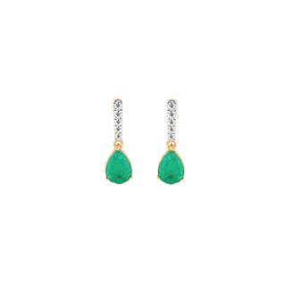 Emerald Fizz Green Gemstone Silver Drop Earrings