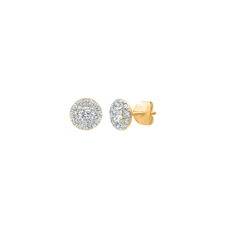 Celeste Halo Moissanite Stud Earrings