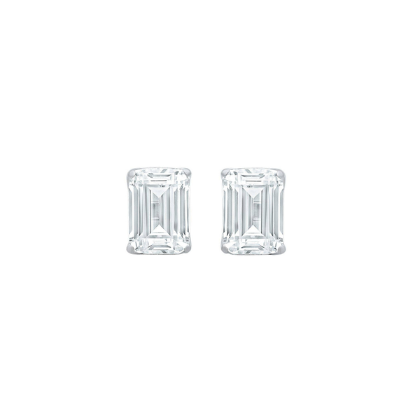 Alina Emerald 2.00 carat Silver Moissanite Stud Earrings