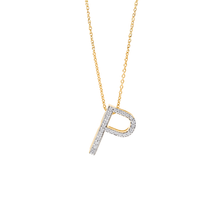 Classic P Moissanite Initial Pendant