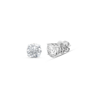 Gia 4.00ct Round Moissanite Silver Stud Earrings
