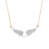 Angel Wings Silver Moissanite Necklace